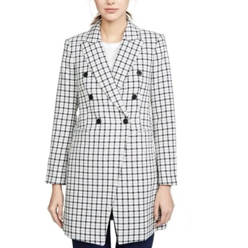 Club Monaco Women's Heleni Black, Blue, Cream Plaid Suit Jacket or Coat sz Small